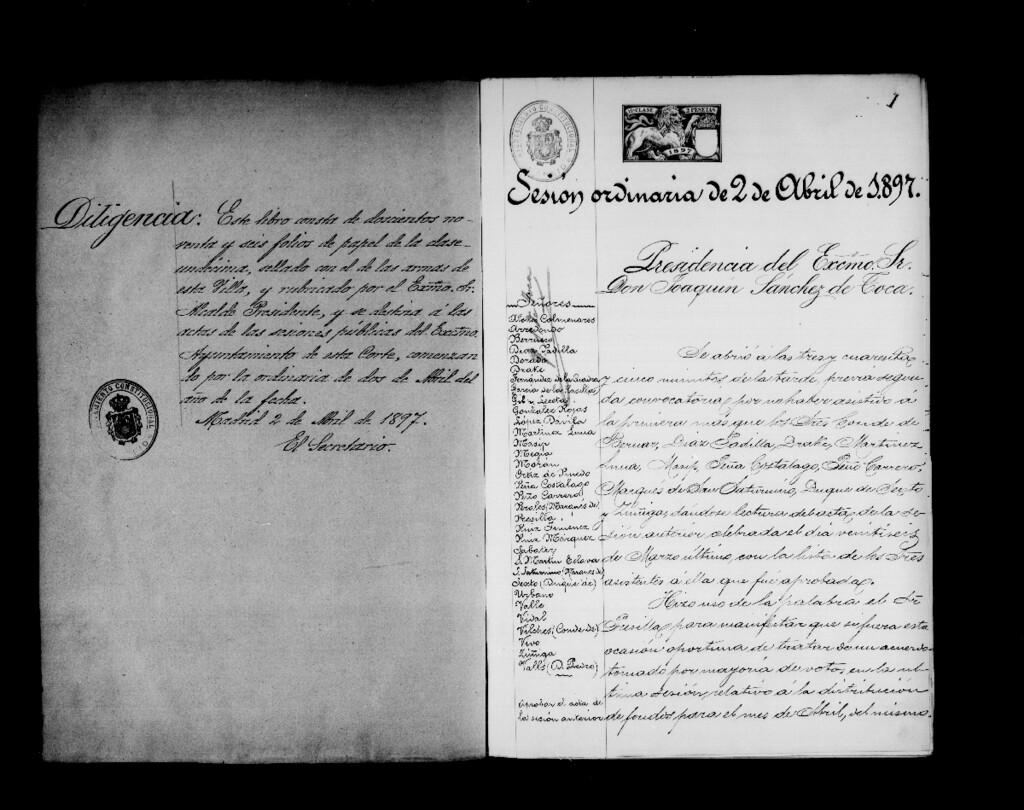 Miniatura de Actas de acuerdos del Ayuntamiento. Tomo 439 del año 1897