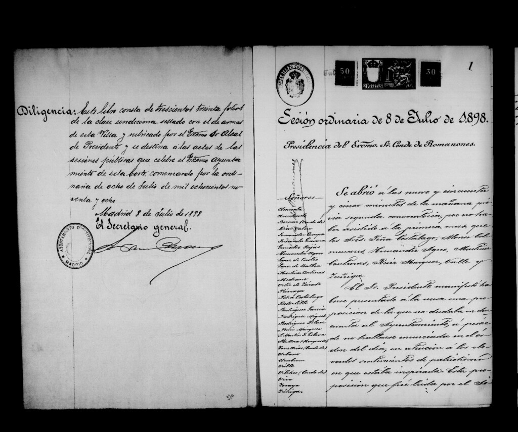 Miniatura de Actas de acuerdos del Ayuntamiento. Tomo 447 del año 1898