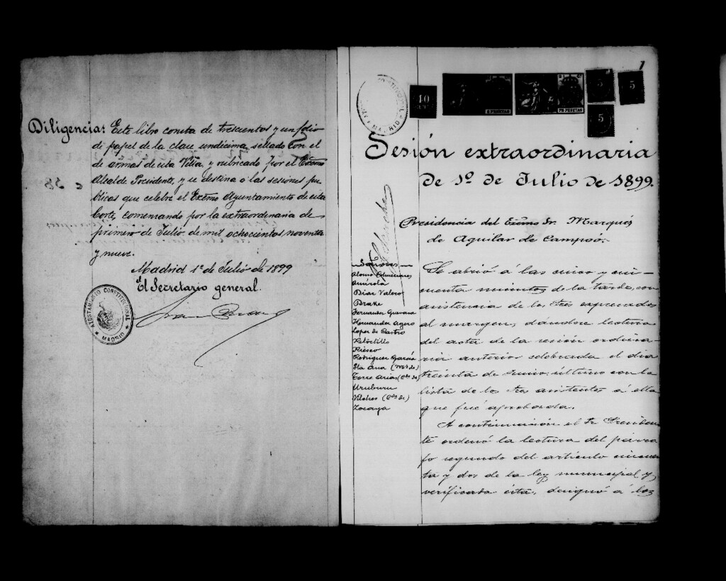 Miniatura de Actas de acuerdos del Ayuntamiento. Tomo 452 del año 1899