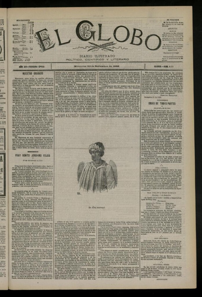 Miniatura de El Globo : diario ilustrado del 26 de septiembre de 1888
