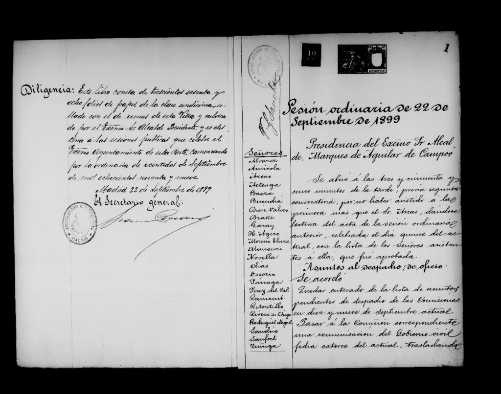 Miniatura de Actas de acuerdos del Ayuntamiento. Tomo 453 del año 1899
