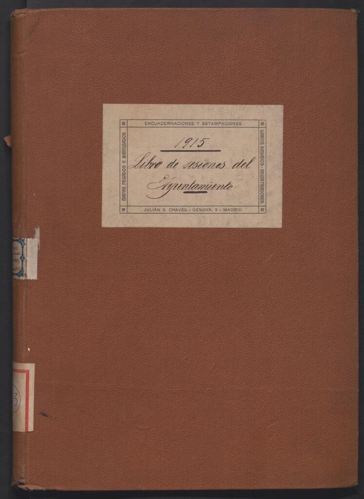 Miniatura de Actas y acuerdos del ayuntamiento de Chamartín de la Rosa de 1915. Libro 293.