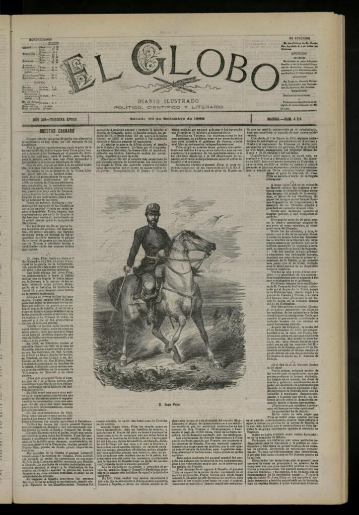 Miniatura de El Globo : diario ilustrado del 29 de septiembre de 1888