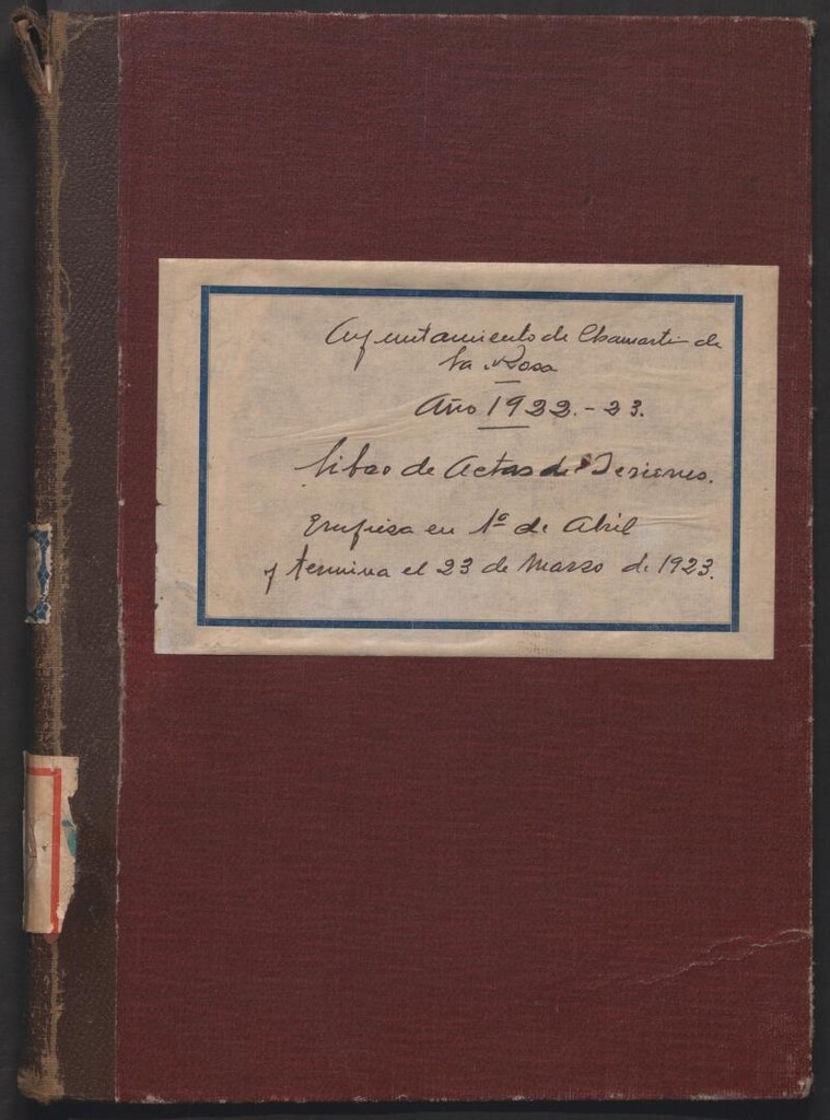 Miniatura de Actas y acuerdos del ayuntamiento de Chamartín de la Rosa de 1922-1923. Libro 300.