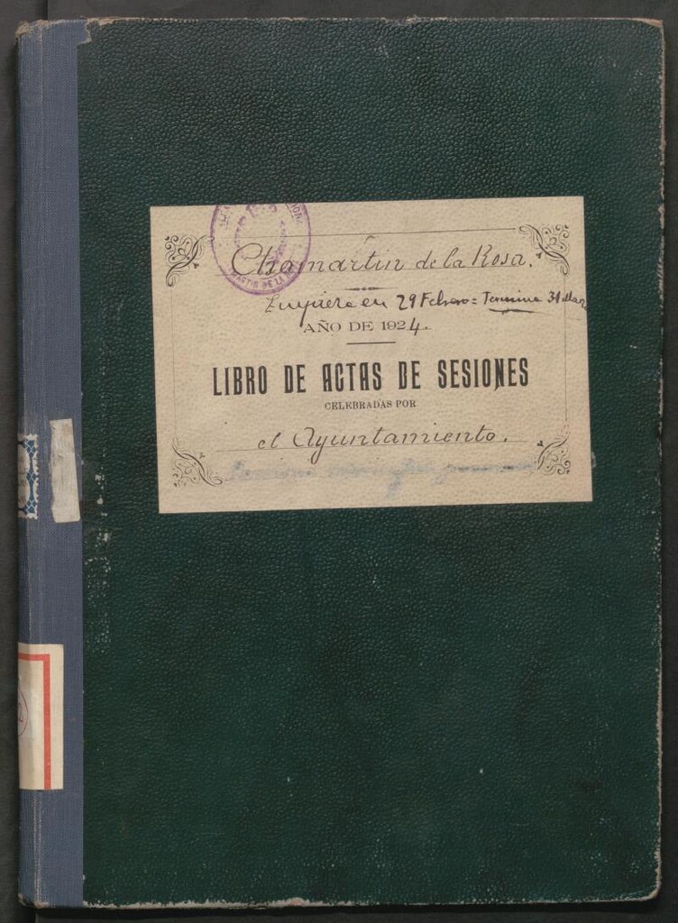 Miniatura de Actas y acuerdos del ayuntamiento de Chamartín de la Rosa de 1924. Libro 302.