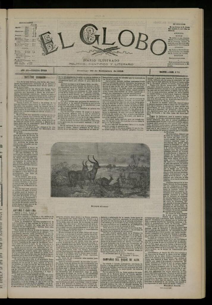 Miniatura de El Globo : diario ilustrado del 30 de septiembre de 1888