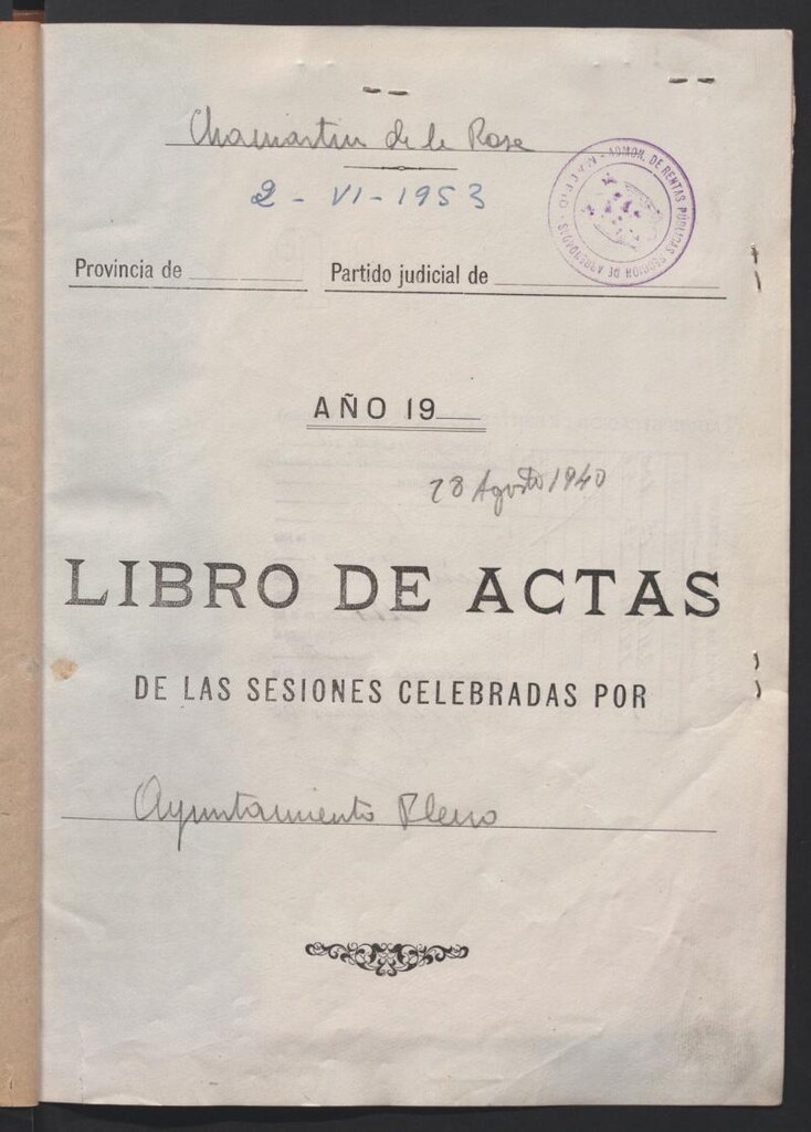 Miniatura de Actas y acuerdos del ayuntamiento de Chamartín de la Rosa de 1940-1942. Libro 331.