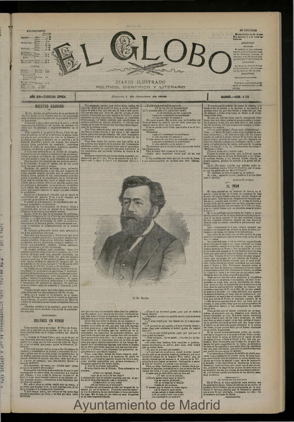 Miniatura de El Globo : diario ilustrado del 4 de octubre de 1888