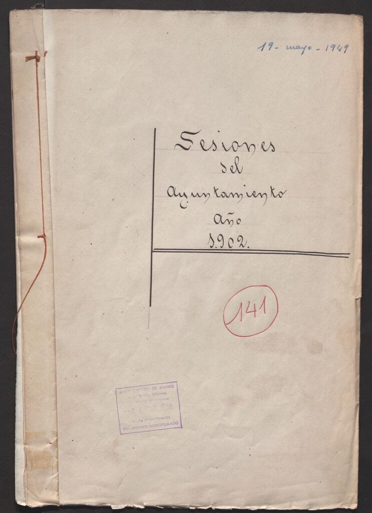 Miniatura de Actas y acuerdos del ayuntamiento de Carabanchel Bajo de 1902. Libro 141.