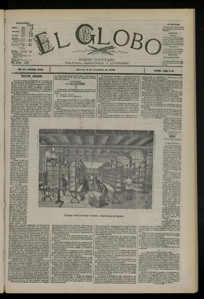 Miniatura de El Globo : diario ilustrado del 9 de octubre de 1888