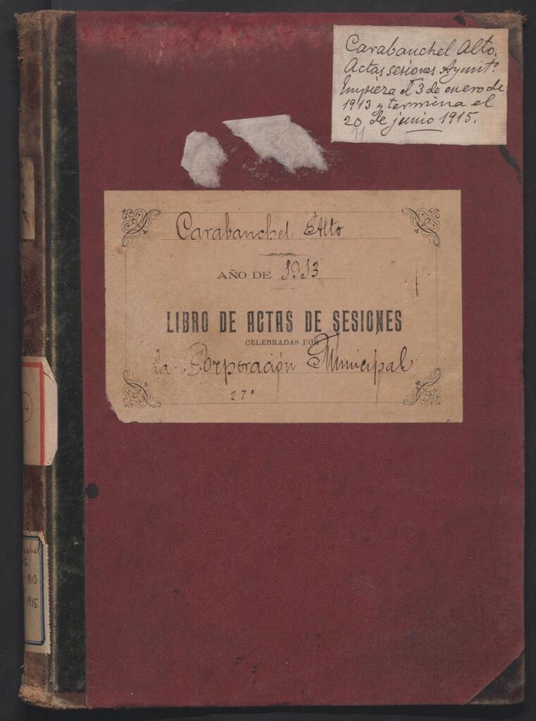 Miniatura de Actas y acuerdos del ayuntamiento de Carabanchel Alto de 1913-1915. Libro 374.
