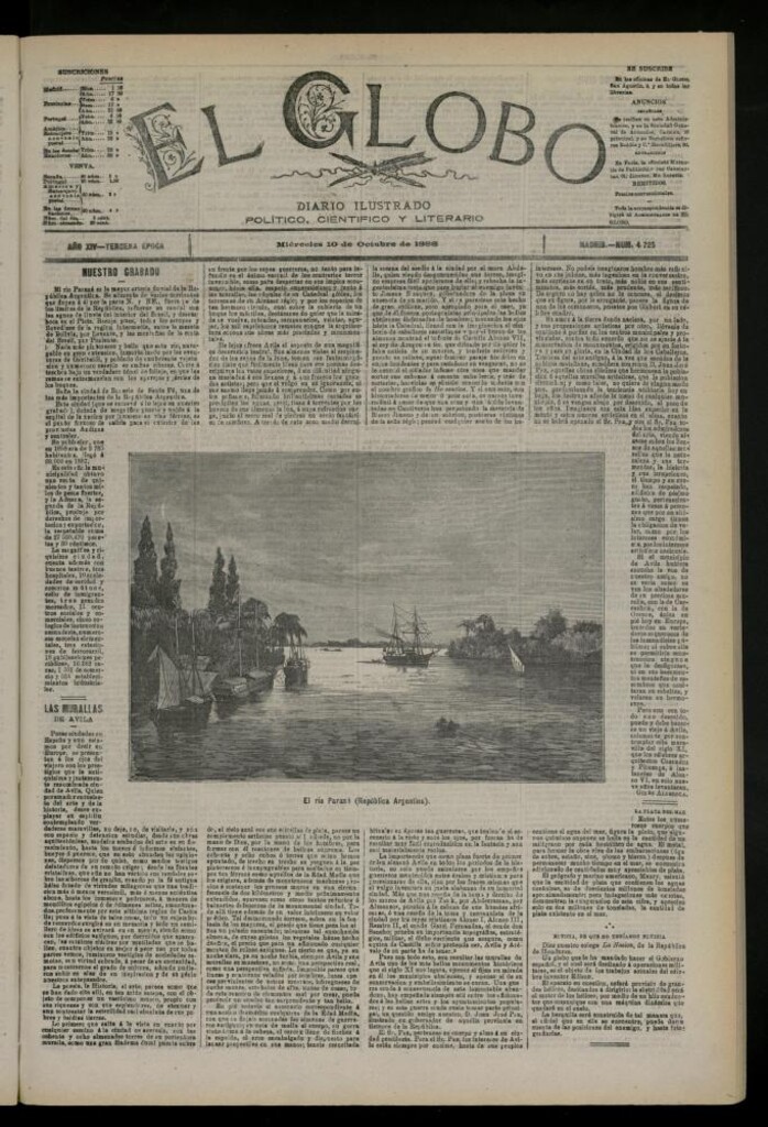 Miniatura de El Globo : diario ilustrado del 10 de octubre de 1888