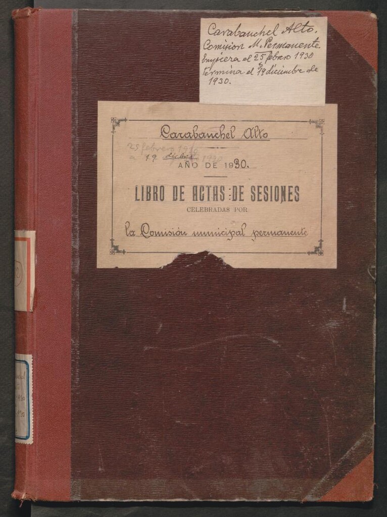 Miniatura de Actas y acuerdos del ayuntamiento de Carabanchel Alto de 1930. Libro 382.