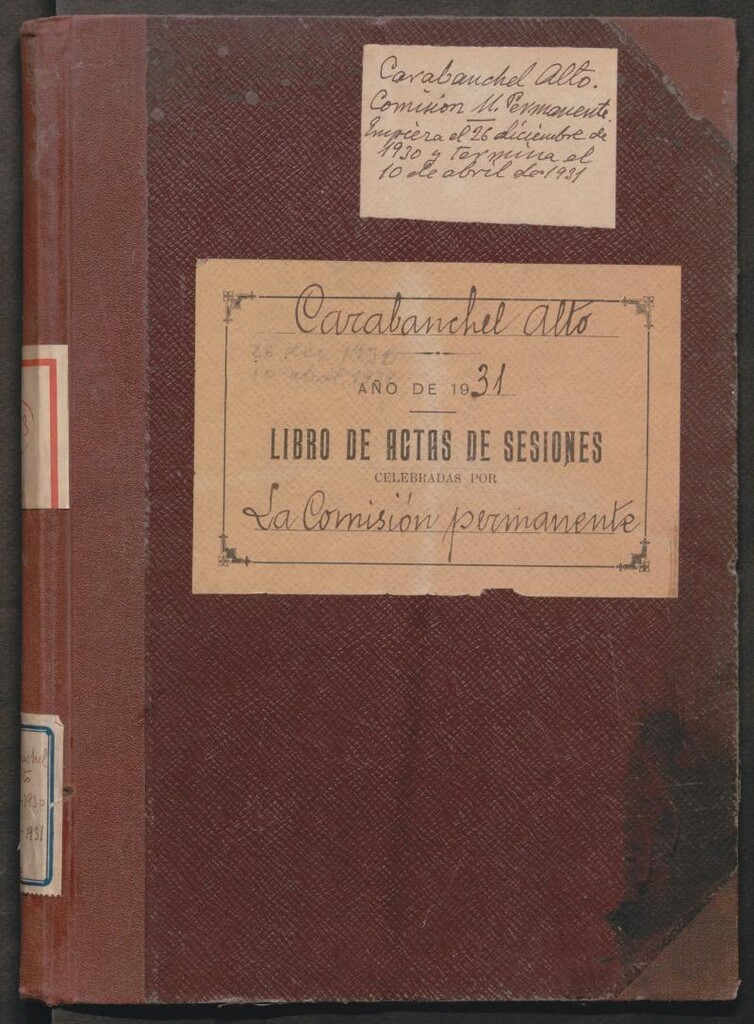 Miniatura de Actas y acuerdos del ayuntamiento de Carabanchel Alto de 1930-1931. Libro 383.