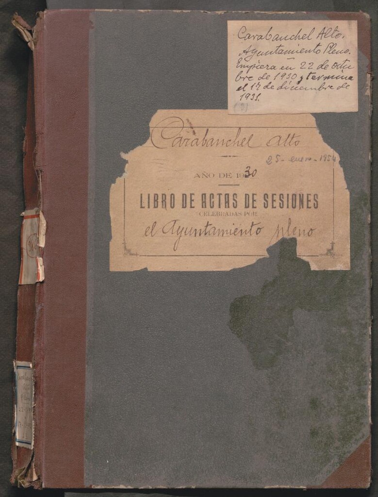 Miniatura de Actas y acuerdos del ayuntamiento de Carabanchel Alto de 1930-1931. Libro 386.