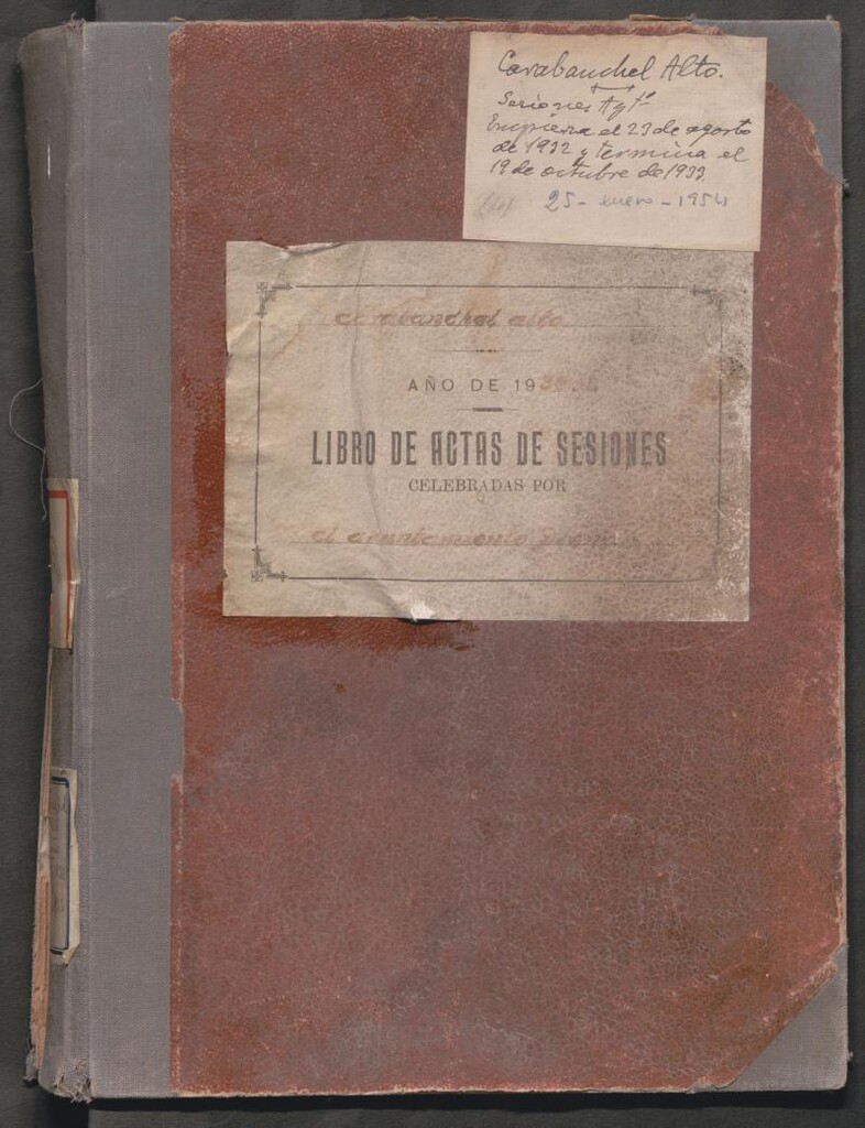 Miniatura de Actas y acuerdos del ayuntamiento de Carabanchel Alto de 1932-1933. Libro 387.