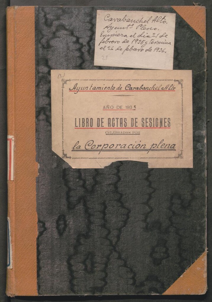 Miniatura de Actas y acuerdos del ayuntamiento de Carabanchel Alto de 1935-1936. Libro 389.