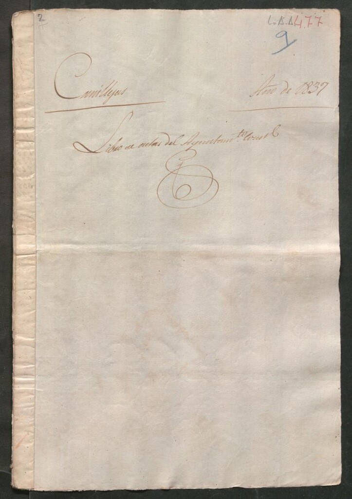 Miniatura de Actas y acuerdos del ayuntamiento de Canillejas de 1836-1838. Libro 477.