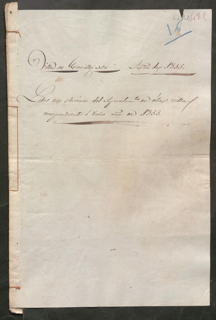 Miniatura de Actas y acuerdos del ayuntamiento de Canillejas de 1855. Libro 481.