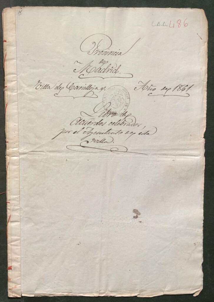 Miniatura de Actas y acuerdos del ayuntamiento de Canillejas de 1861. Libro 486.