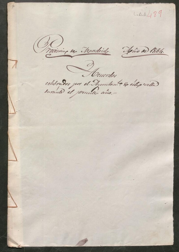 Miniatura de Actas y acuerdos del ayuntamiento de Canillejas de 1864. Libro 489.