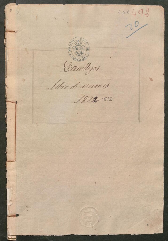 Miniatura de Actas y acuerdos del ayuntamiento de Canillejas de 1872. Libro 492.