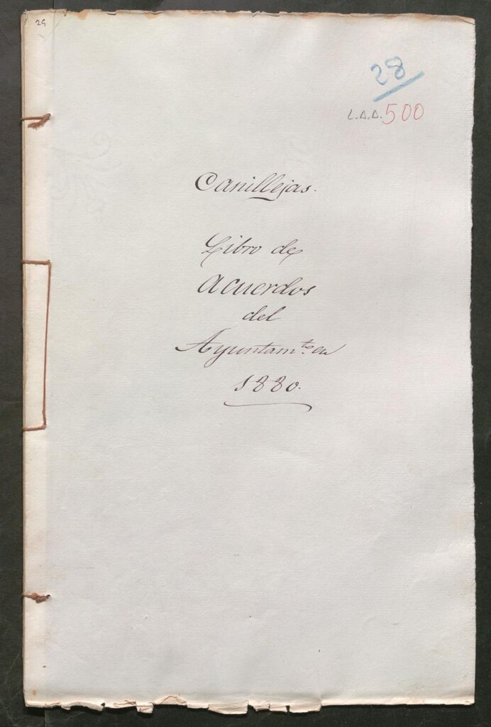 Miniatura de Actas y acuerdos del ayuntamiento de Canillejas de 1880. Libro 500.