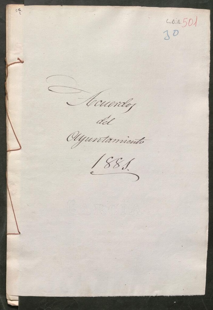Miniatura de Actas y acuerdos del ayuntamiento de Canillejas de 1881. Libro 501.