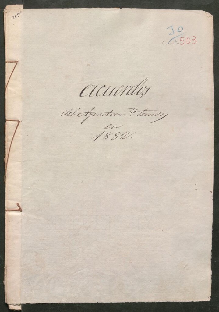 Miniatura de Actas y acuerdos del ayuntamiento de Canillejas de 1883. Libro 503.