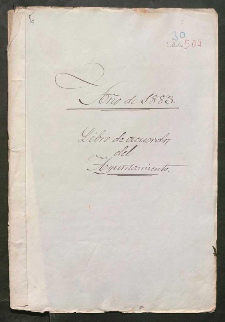 Miniatura de Actas y acuerdos del ayuntamiento de Canillejas de 1883. Libro 504.