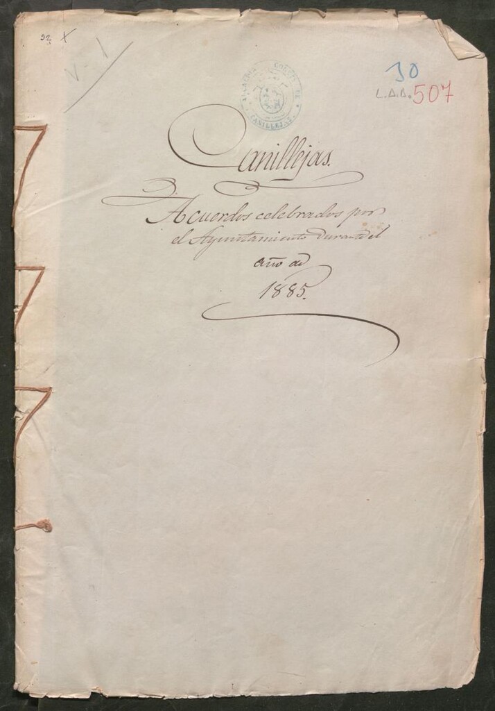 Miniatura de Actas y acuerdos del ayuntamiento de Canillejas de 1885. Libro 507.