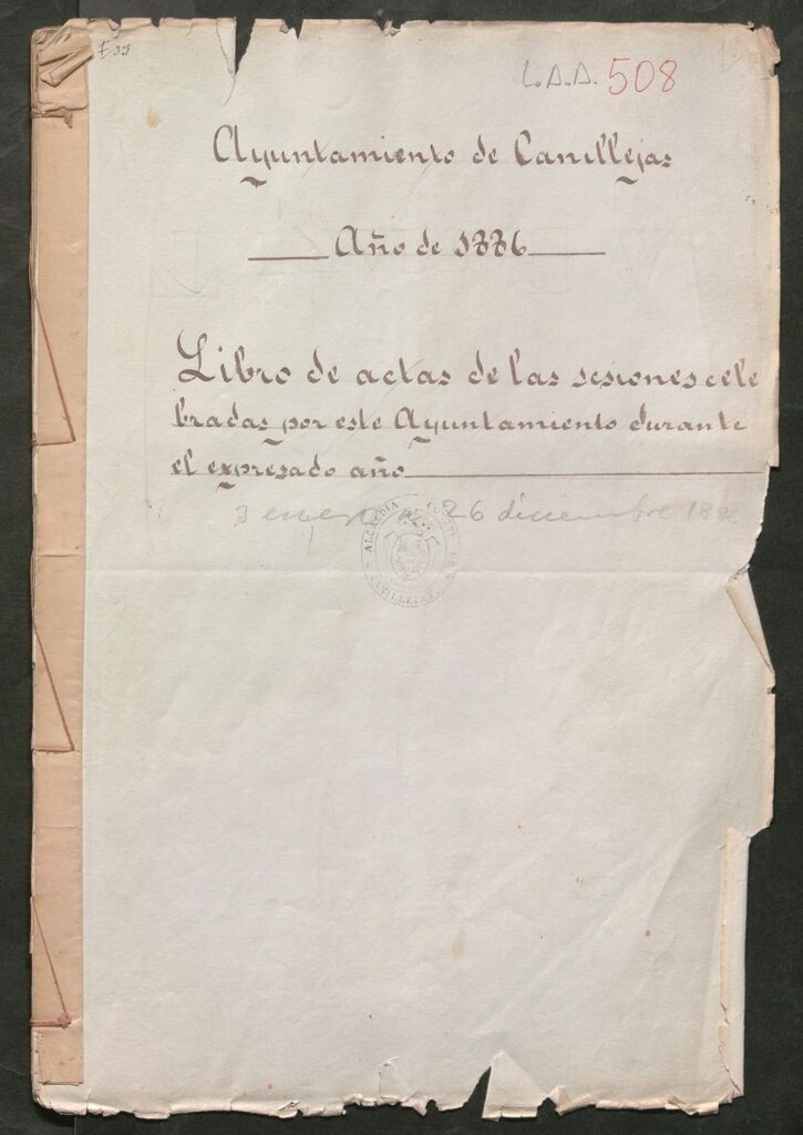 Miniatura de Actas y acuerdos del ayuntamiento de Canillejas de 1886. Libro 508.