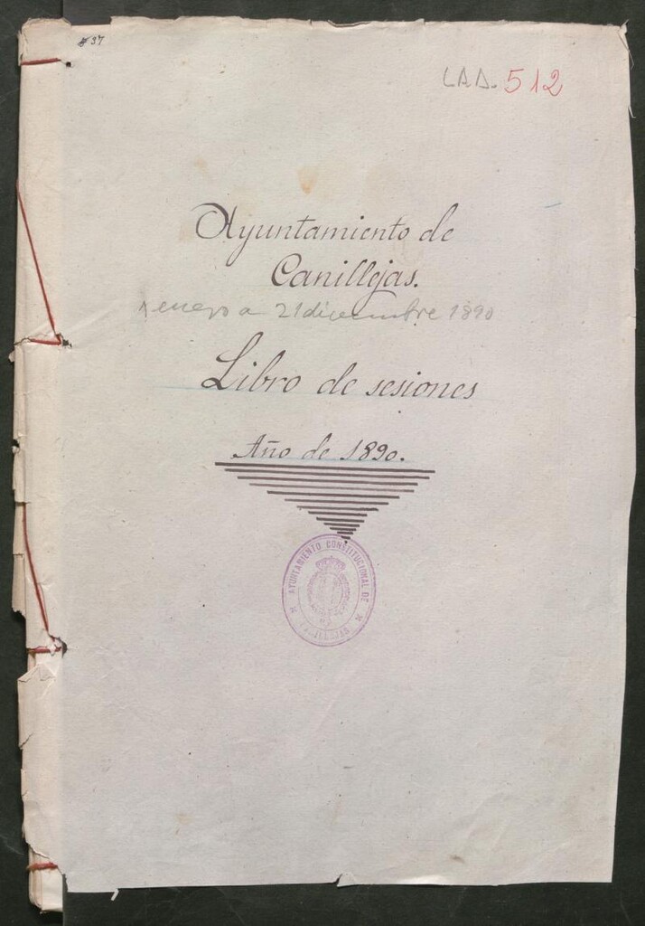 Miniatura de Actas y acuerdos del ayuntamiento de Canillejas de 1890. Libro 512.