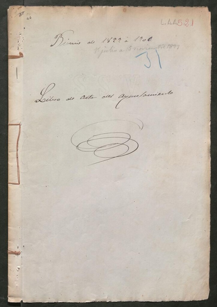 Miniatura de Actas y acuerdos del ayuntamiento de Canillejas de 1899-1900. Libro 521.