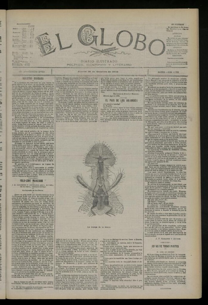 Miniatura de El Globo : diario ilustrado del 18 de octubre de 1888