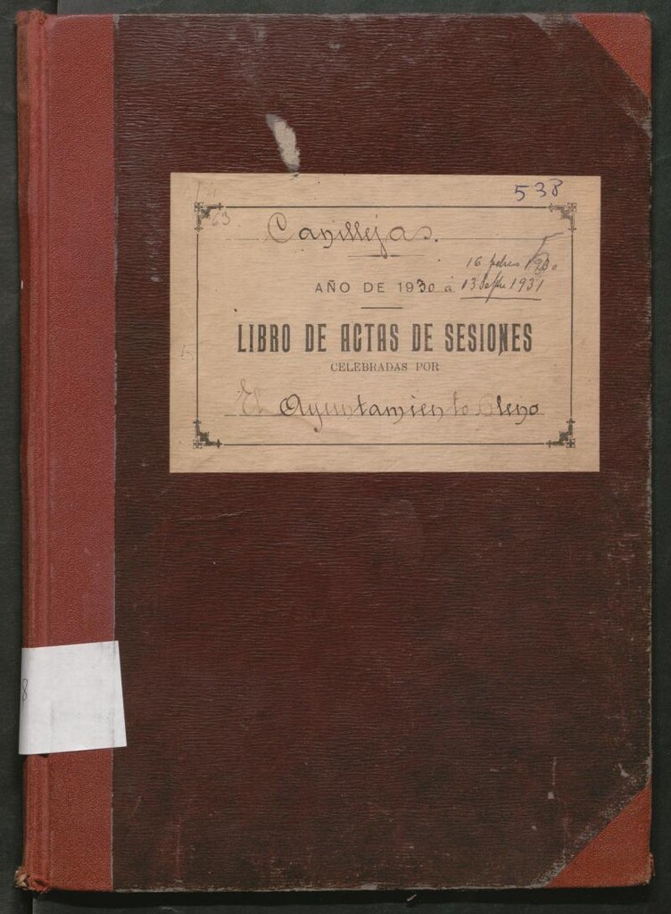 Miniatura de Actas y acuerdos del ayuntamiento de Canillejas de 1930-1931. Libro 538.