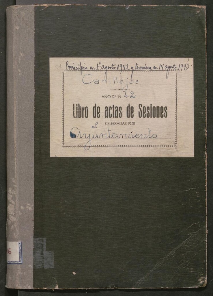 Miniatura de Actas y acuerdos del ayuntamiento de Canillejas de 1942-1943. Libro 546.