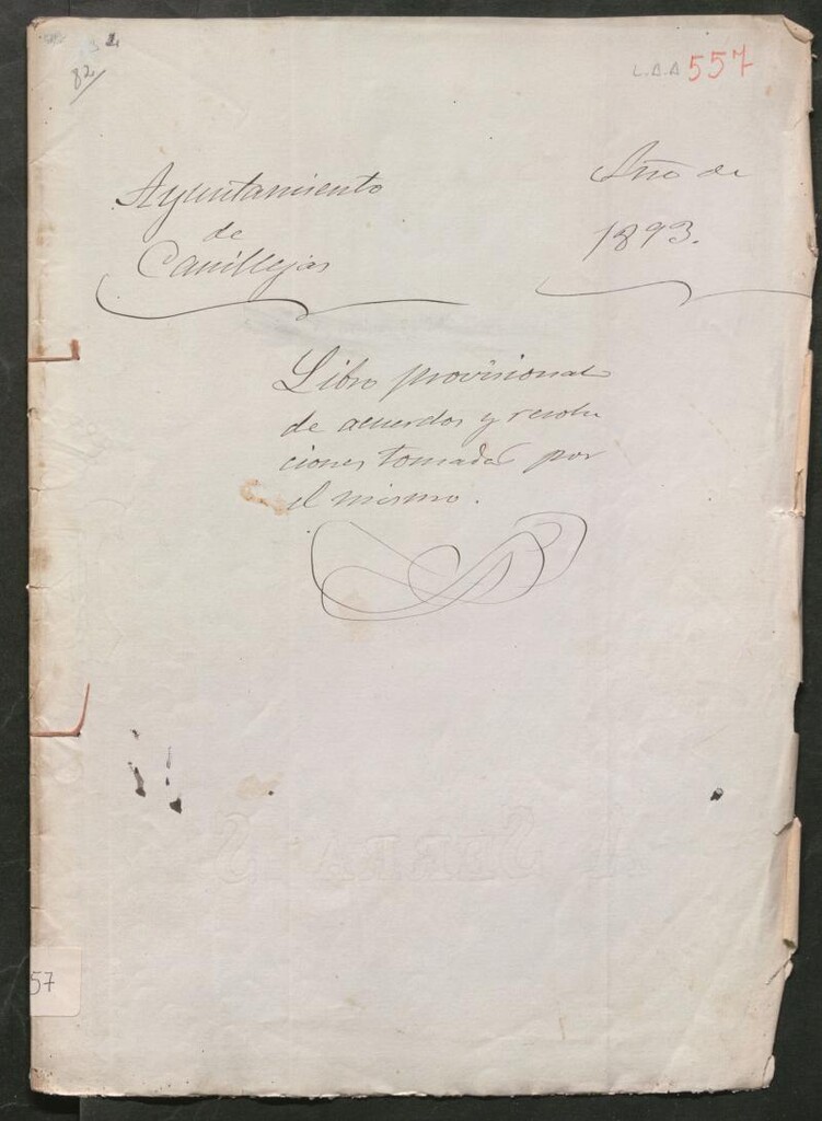 Miniatura de Actas y acuerdos del ayuntamiento de Canillejas de 1893. Libro 557.