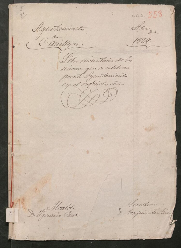 Miniatura de Actas y acuerdos del ayuntamiento de Canillejas de 1894. Libro 558.