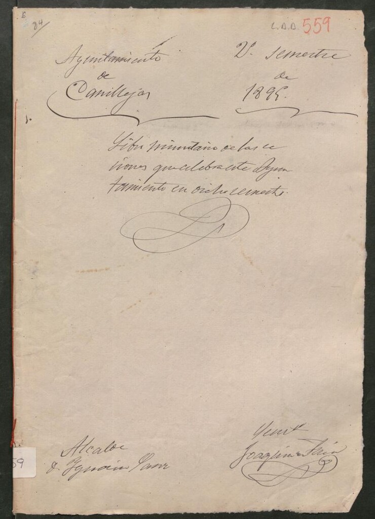 Miniatura de Actas y acuerdos del ayuntamiento de Canillejas de 1894. Libro 559.