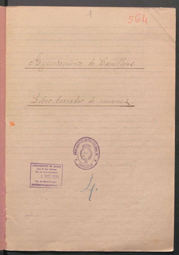 Miniatura de Actas y acuerdos del ayuntamiento de Canillejas de 1902. Libro 564.