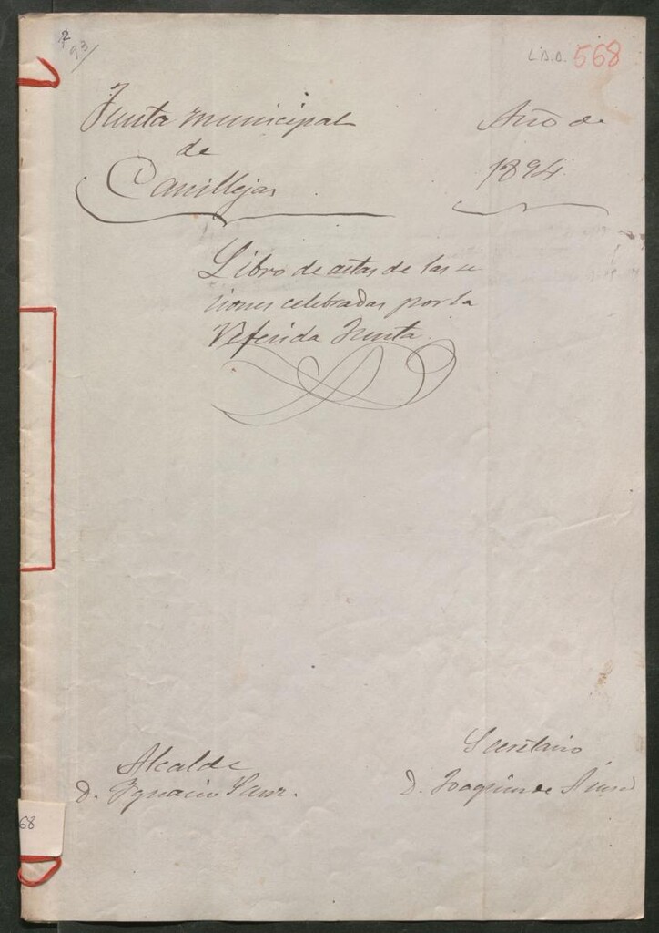 Miniatura de Actas y acuerdos del ayuntamiento de Canillejas de 1894. Libro 568.