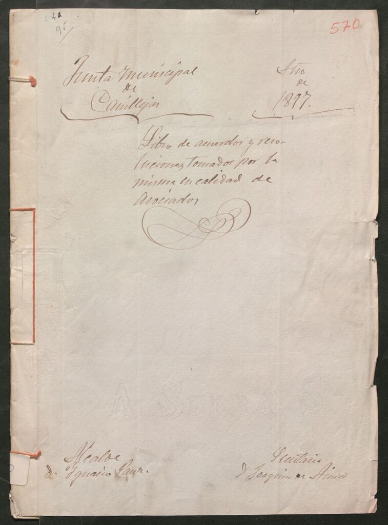 Miniatura de Actas y acuerdos del ayuntamiento de Canillejas de 1897. Libro 570.