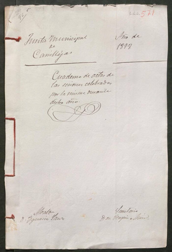 Miniatura de Actas y acuerdos del ayuntamiento de Canillejas de 1898. Libro 571.