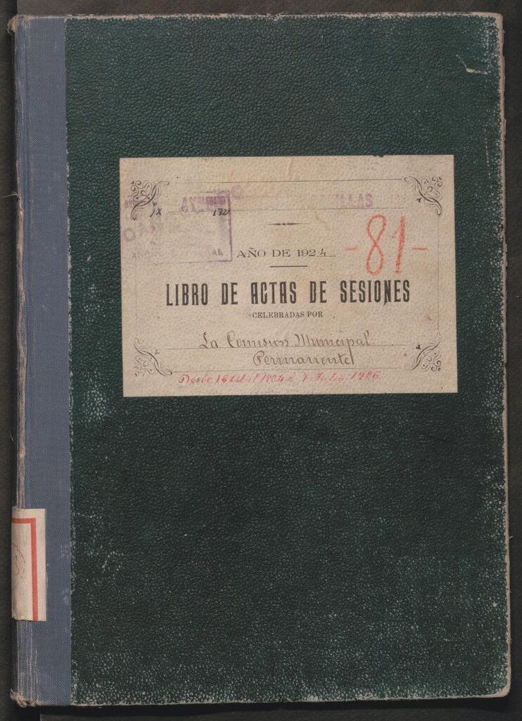 Miniatura de Actas y acuerdos del ayuntamiento de Canillas de 1924-1926. Libro 103.