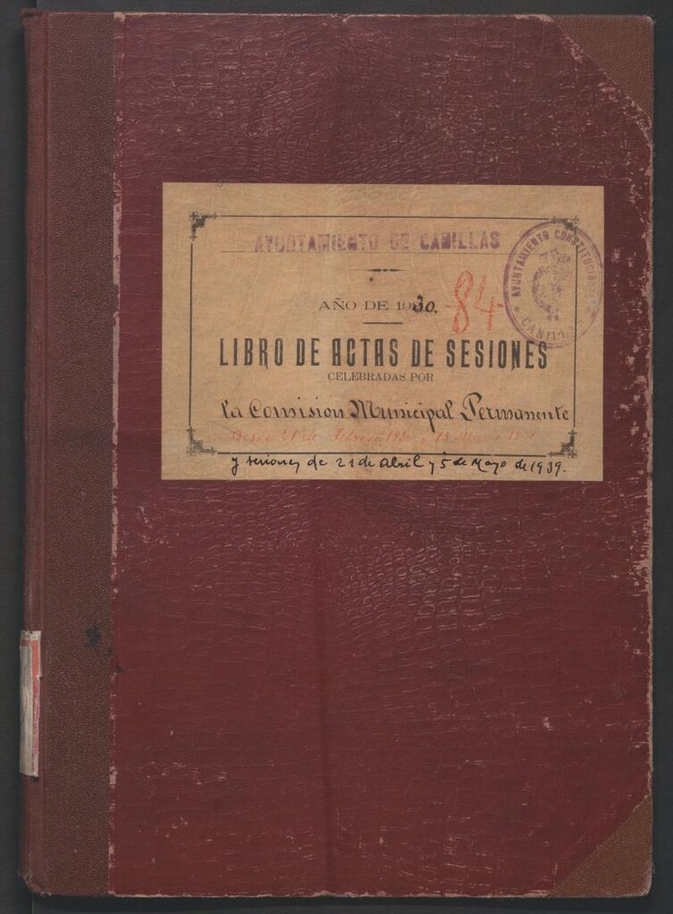 Miniatura de Actas y acuerdos del ayuntamiento de Canillas de 1930-1939. Libro 106.