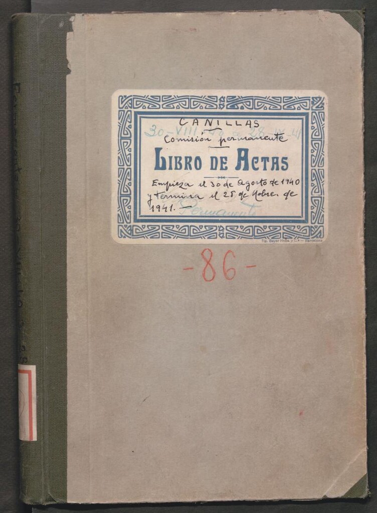 Miniatura de Actas y acuerdos del ayuntamiento de Canillas de 1940-1941. Libro 108.
