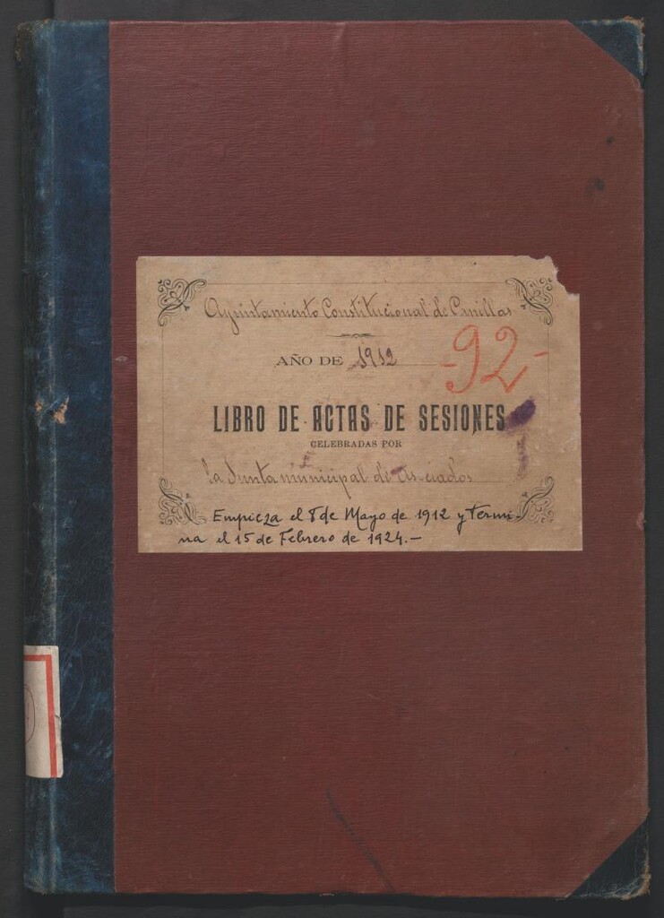 Miniatura de Actas y acuerdos del ayuntamiento de Canillas de 1912-1924. Libro 114.