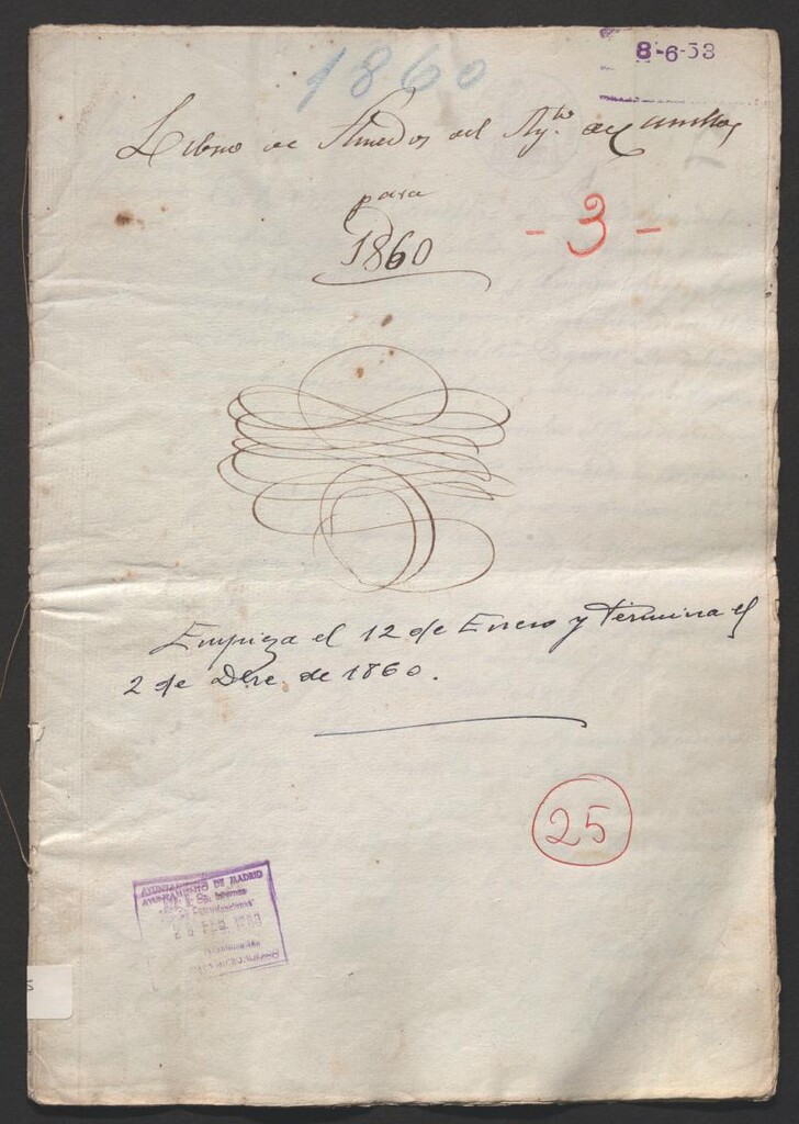 Miniatura de Actas y acuerdos del ayuntamiento de Canillas de 1860. Libro 25.