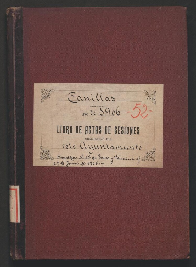 Miniatura de Actas y acuerdos del ayuntamiento de Canillas de 1906. Libro 74.